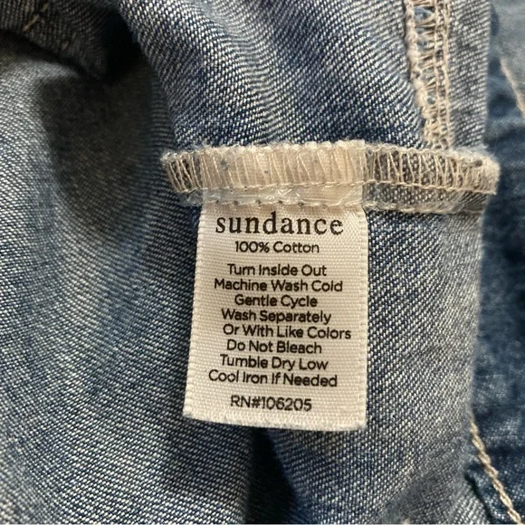 Sundance Jolienne Women’s Demin Joggers Cargo Button Blue Cotton Relaxed Sz 12 - Picture 13 of 16